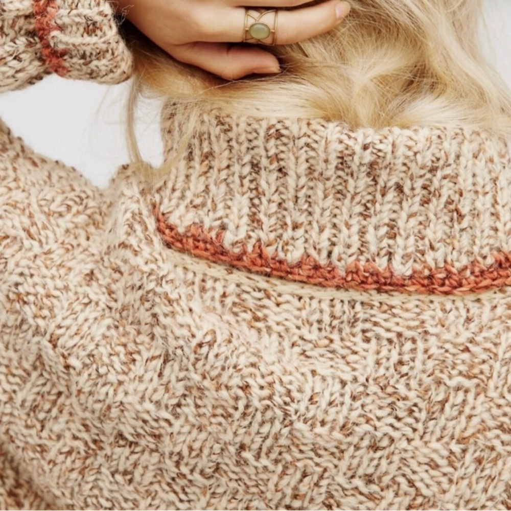 Free People Cream Echo Pullover Sweater Size XS - Picture 6 of 16